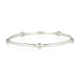 Handmade Personalised Birthstone Silver Bangle