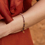 Garnet and Rhodolite Gemstone Charm Bracelet