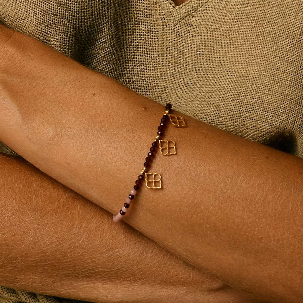 Marrakesh Garnet Beaded Bracelet