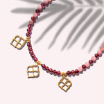 Garnet and Rhodolite Gemstone Charm Bracelet