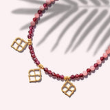 Garnet and Rhodolite Gemstone Charm Bracelet