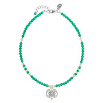 Green onyx and Opal Gemstone Anklet