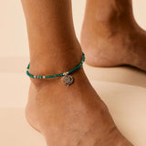 Green onyx and Opal Gemstone Anklet