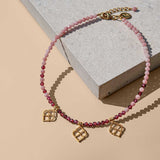 Garnet and Rhodolite charm anklet