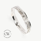 Sterling silver hammered spinning bangle