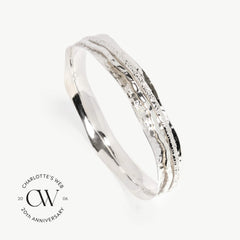 Sterling silver hammered spinning bangle