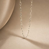 Diamond Cut Silver Paperclip Chain, Silver Diamond Cut Choker Chain, Silver Diamond Cut Princess Chain, Polished Link Chain