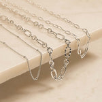 Sterling Silver Polished Chains, Women's Silver Chains, Silver Layering Chains, Paperclip Silver Chain, Diamond Cut Chains, Link Chain, Satellite Chain