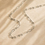 Diamond Cut Silver Cable Chain, Polished Cable Chain, 20" Silver Cable Chain, Silver Layering Chain