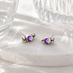 Amethyst Studs, Silver Amethyst Stud Earrings, February Birthstone Silver Stud Earrings