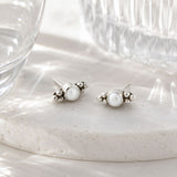 Pearl Studs, Silver Pearl Stud Earrings, June Birthstone Silver Stud Earrings