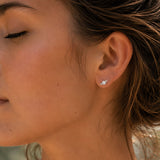 White topaz stud earrings, White topaz studs, Silver and topaz stud earrings