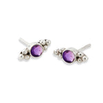 Silver Amethyst Stud Earrings, Sterling Silver Amethyst Studs, Amethyst Stud Earrings, February Birthstone Earrings