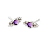 Silver Amethyst Stud Earrings, Sterling Silver Amethyst Studs, Amethyst Stud Earrings, February Birthstone Earrings