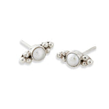 Silver Pearl Stud Earrings, Sterling Silver Pearl Studs, Pearl Stud Earrings,  June Birthstone Earrings