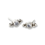 Sterling silver and white topaz studs, White topaz stud earrings, Handmade studs, Silver and white topaz stud earrings