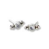 Sterling silver and white topaz studs, White topaz stud earrings, Handmade studs, Silver and white topaz stud earrings