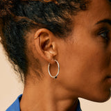 Large Silver Hoop Earrings, Hoop Earrings with Charms, Large Hoop Earrings, Sterling Silver Hoops, Silver Hoop Earrings