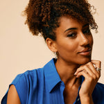 Maharani Large Hoop Earrings, Silver Large Hoop Earrings, Charm Hoop Earrings, Mixed Metal Hoops