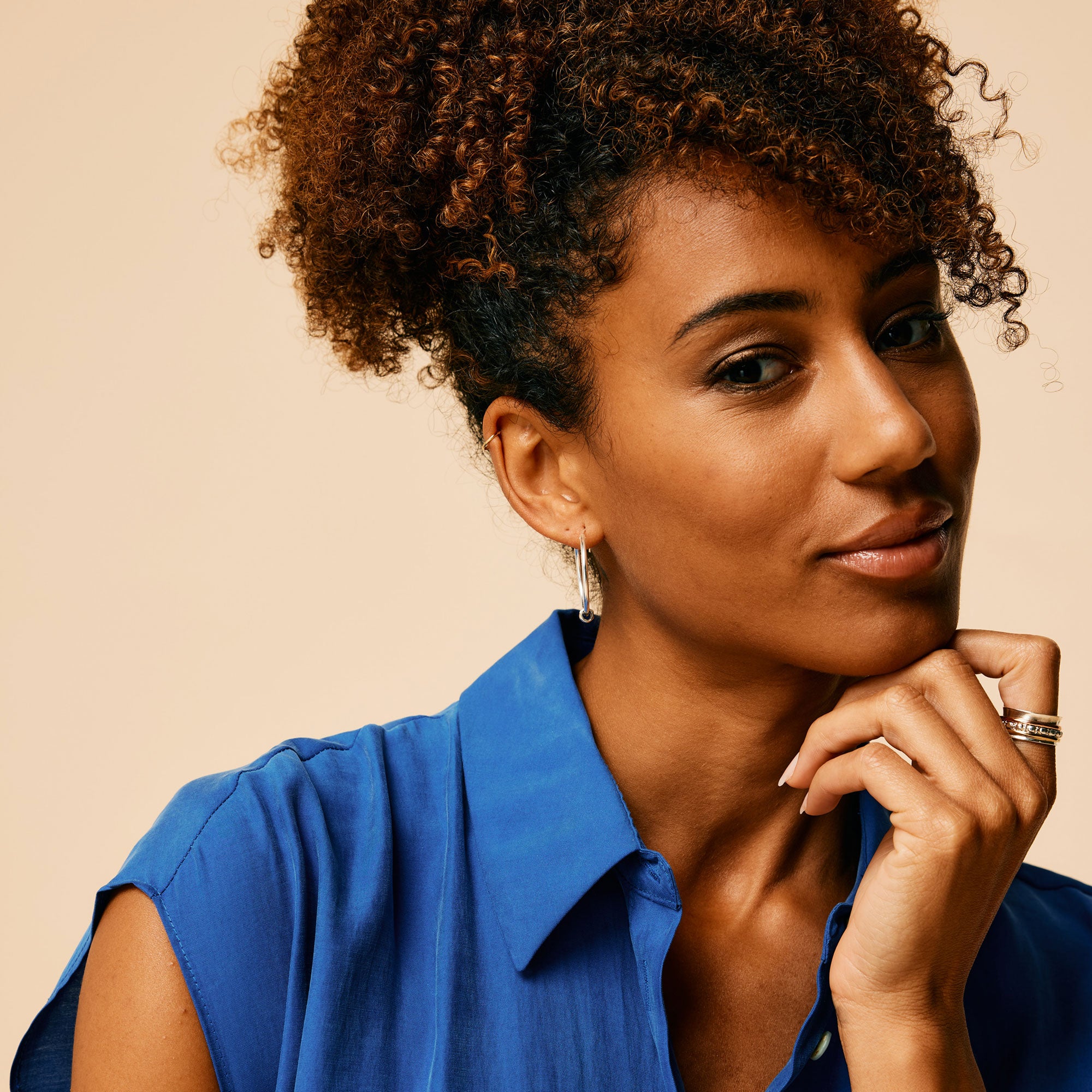 Maharani Large Hoop Earrings, Silver Large Hoop Earrings, Charm Hoop Earrings, Mixed Metal Hoops