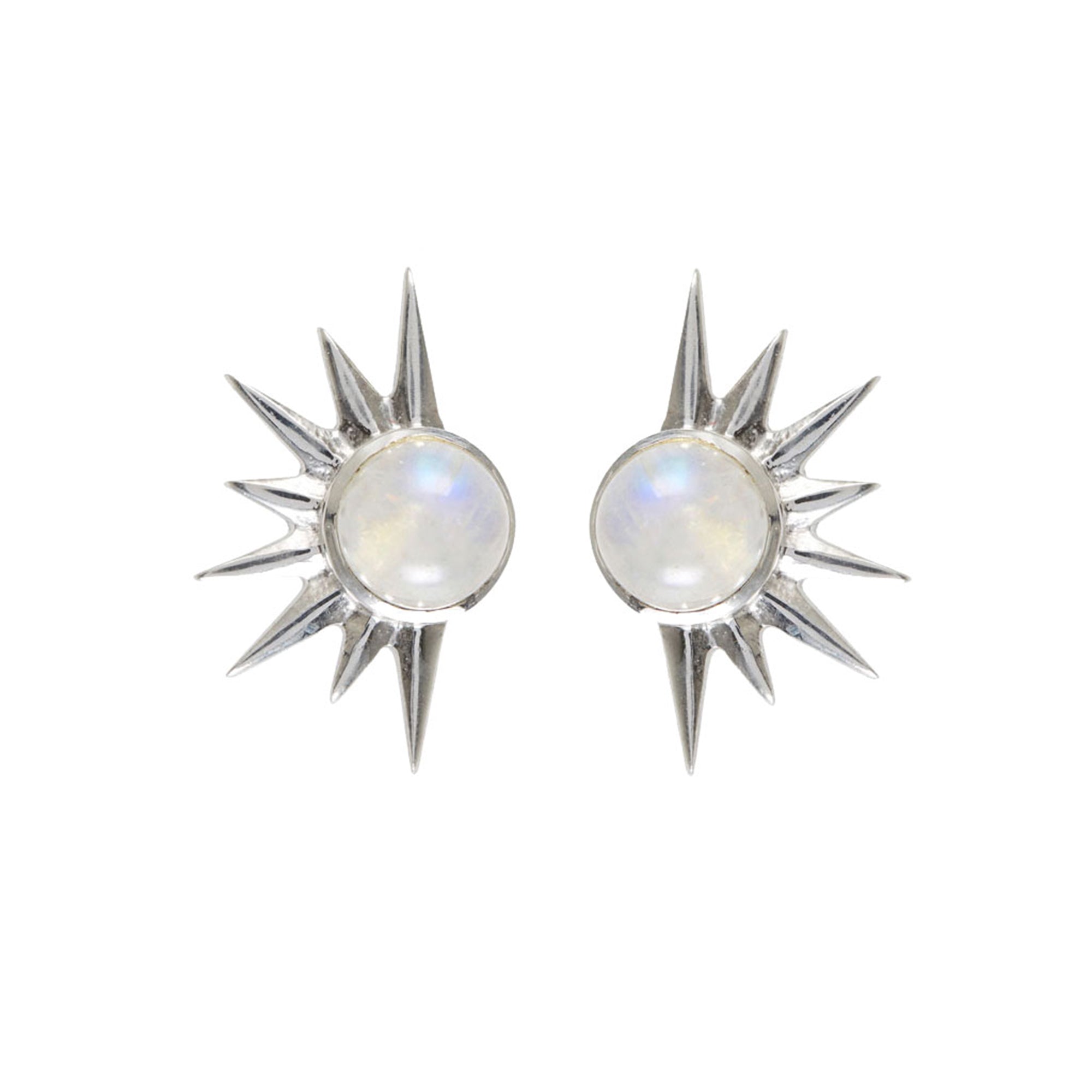 Total Eclipse Silver Moonstone Stud Earrings