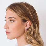 Turquoise Silver Stud Earrings, December Birthstone Stud Earrings For Her