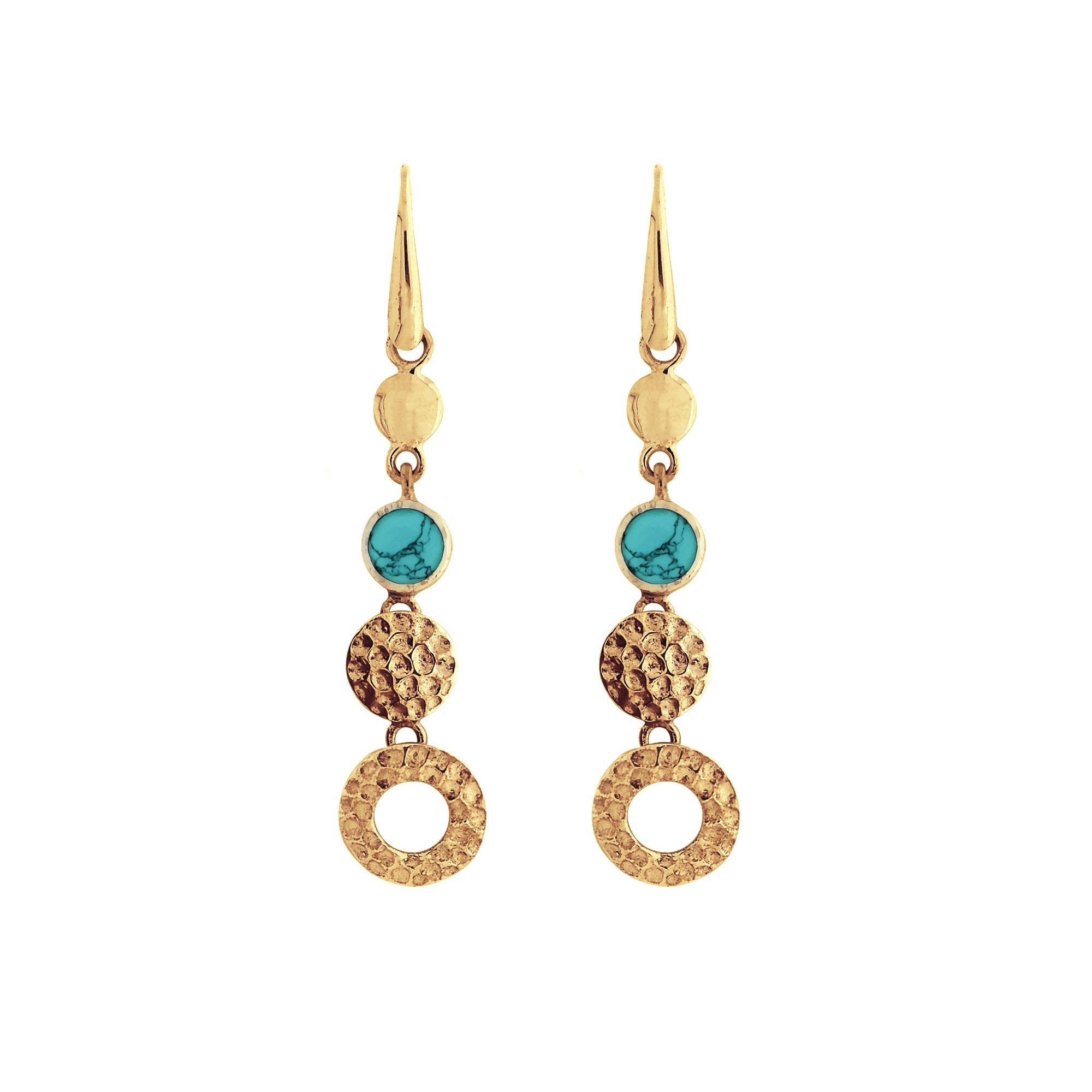 Lakshmi Gold Turquoise Drop Earrings