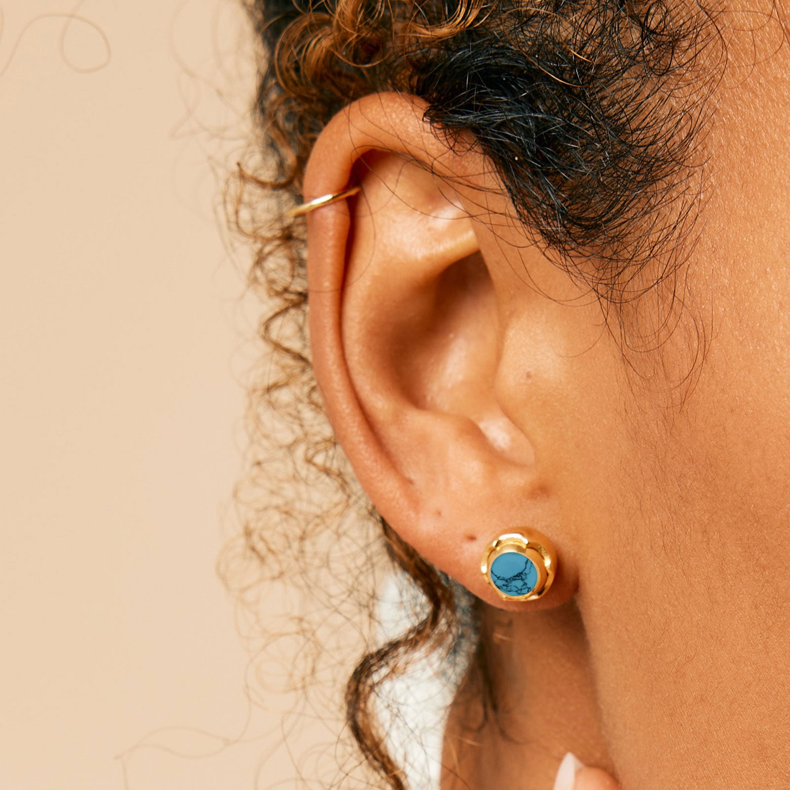 MAYA TURQUOISE STUDS GOLD