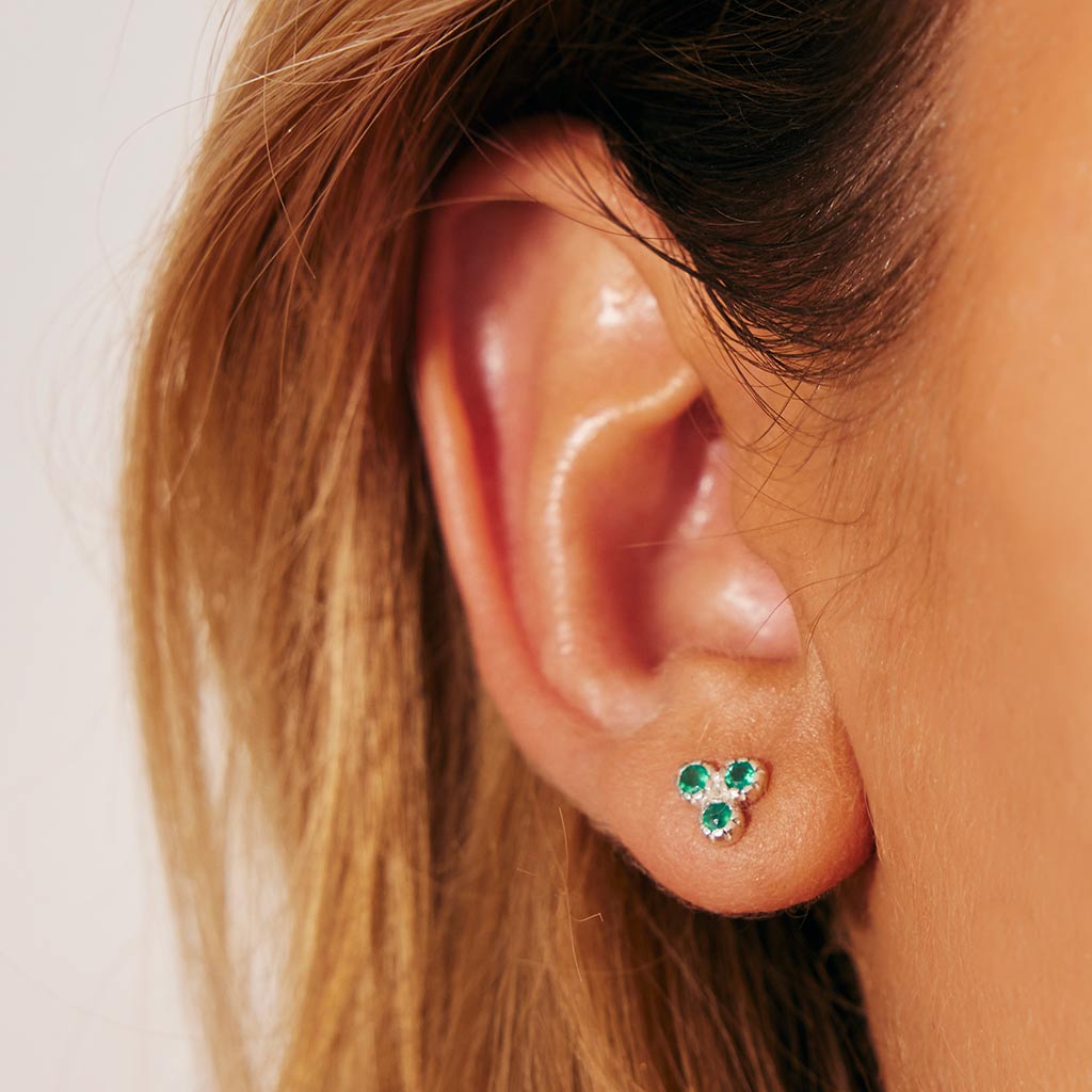 Green Onyx Small Silver Studs, Silver Green Onyx Stud Earrings, May Birthstone Stud Earrings, Green Stone Stud Earrings, Sterling Silver Green Onyx Earrings