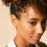 Green Onyx Stud Earrings, Gold Gemstone Studs, Gold Stud Earrings, May Birthstone Studs, Layered Stud Earrings, Earring Stack