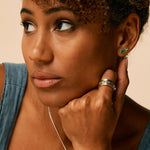 Gold Stud Earrings, Green Onyx Stud Earrings in Gold, Green Onyx Stone Studs