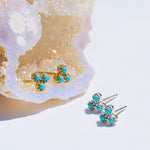 Turquoise silver and gold studs, Gold Turquoise Studs, Silver Turquoise Studs, Silver Studs, December Birthstone