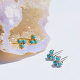 Turquoise silver and gold studs, Gold Turquoise Studs, Silver Turquoise Studs, Silver Studs, December Birthstone
