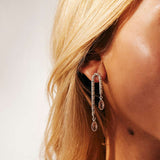 Silver and Rose Quartz Chandelier Earrings, Rose Quartz Earrings, Rose Quartz Drop Earrings. Silver Rose Quartz Earrings