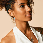 Aqua Chalcedony Silver Necklace and Earring Set