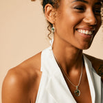 Infinity Universe Necklace and Earrings - Green Onyx