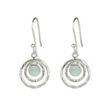 Aqua Chalcedony Infinity Silver Earrings