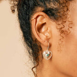 Heart Rays Green Onyx Earrings