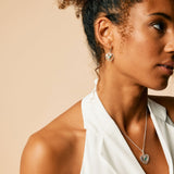 Heart Rays Green Onyx Necklace and Earrings Set