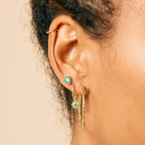 Large Gold Hoops, Large Gold Hoop Earrings, Earring Stack, Gold Earring Stack, Gold Huggie Hoops, Gold Gemstone Studs