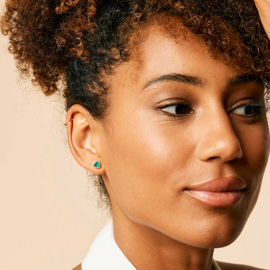 Green Onyx Silver Stud Earrings, Sterling Silver Green Sone Studs, Green Onyx Gemstone Stud Earrings, Handmade Earrings,