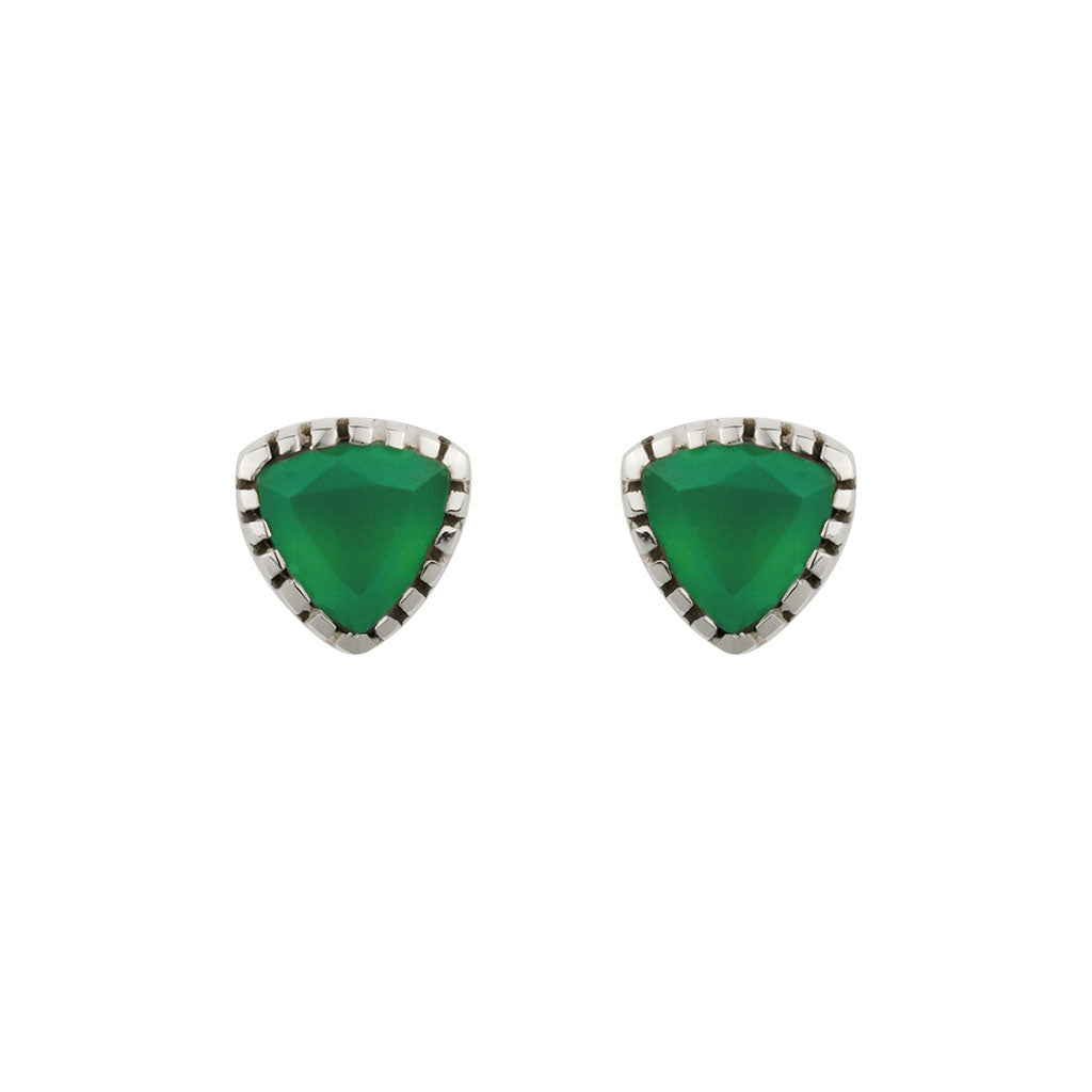 Green Onyx Stud Earrings