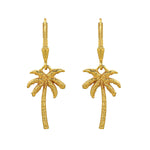Gold Plated Palm Tree Drop Earrings