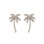 Oasis Palm Silver Stud Earrings
