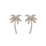 Oasis Palm Silver Stud Earrings