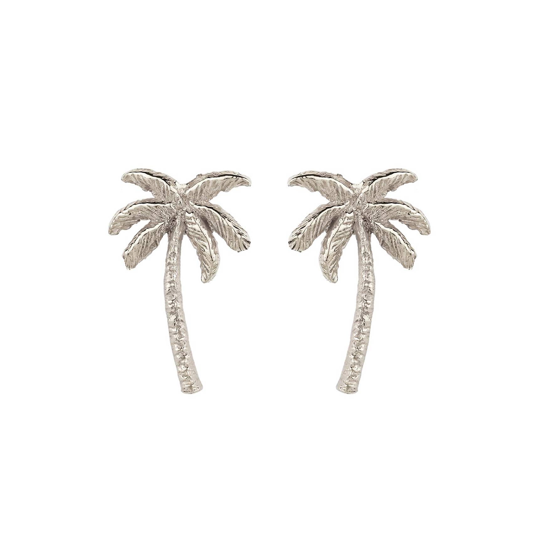 Oasis Palm Silver Stud Earrings