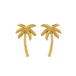 Palm Tree Gold Plated Stud Earrings