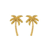 Palm Tree Gold Plated Stud Earrings