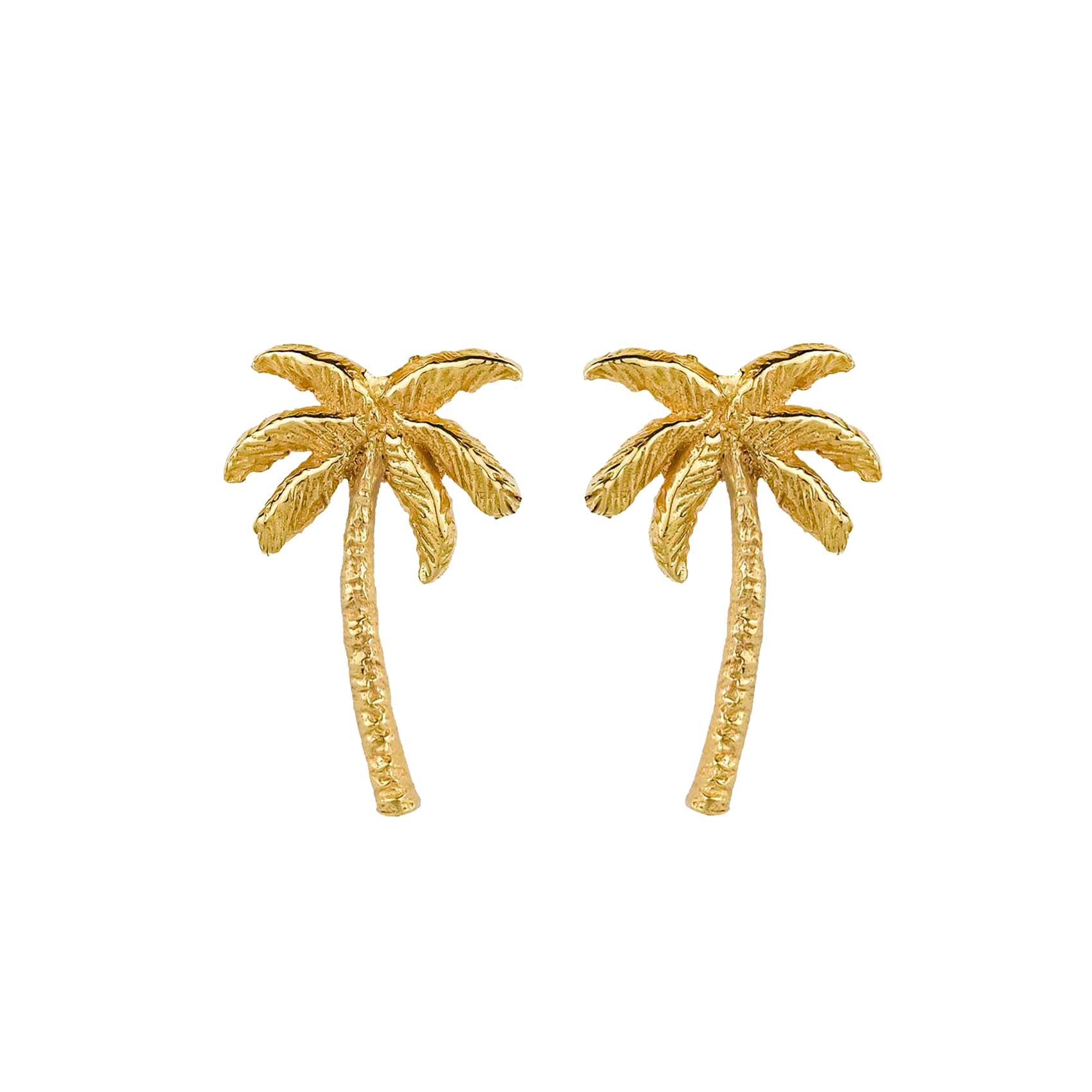 Palm Tree Gold Plated Stud Earrings
