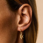 Gold Swallow Hoop Earrings